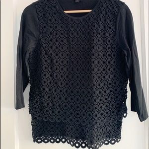 J Crew crochet front tee